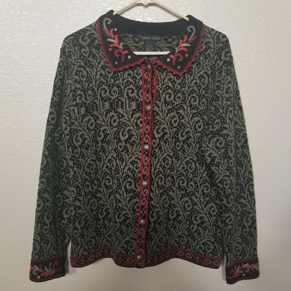 Nomadic Traders Button Front Cardigan Size Medium - image 1